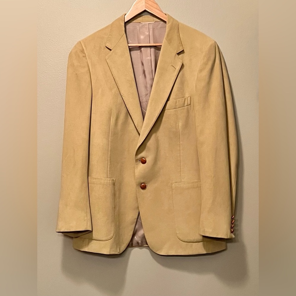Men’s tan Aquascutum “Aqua Suede” blazer